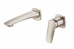 KNB Wall Mounted Basin Mixer - Brushed Nickel - Image 1