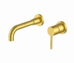KNB Wall Mounted Basin Mixer - Brushed Gold - Image 1