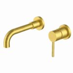 KNB Wall Mounted Basin Mixer - Brushed Gold