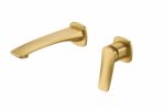 KNB Wall Mounted Basin Mixer - Brushed Gold - Image 1