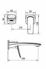 KNB Wall Mounted Basin Mixer - Brushed Gold - Image 2