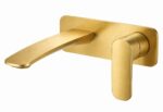 KNB Wall Mounted Basin Mixer - Brushed Gold - Image 1