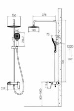 KNB Exposed Shower - Chrome Plated - Image 2
