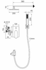 KNB 2-way Concealed Shower - Brushed Gold - Image 2