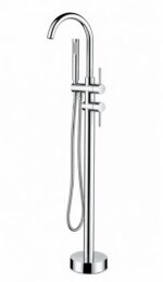 KNB Floor Mounted Bath Mixer - Chrome Plated - Image 1