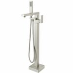 KNB Floor Mounted Bath Mixer - Brushed Nickel