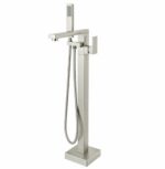 KNB Floor Mounted Bath Mixer - Brushed Nickel - Image 1