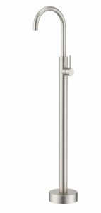 KNB Floor Mounted Basin Mixer - Brushed Nickel - Image 1