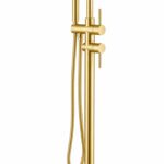 KNB Floor Mounted Bath Mixer - Brushed Gold