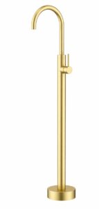 KNB Floor Mounted Basin Mixer - Brushed Gold - Image 1