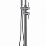 KNB Floor Mounted Bath Mixer - Gun Grey