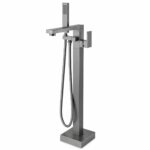 KNB Floor Mounted Bath Mixer - Gun Grey - Image 1