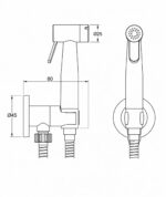 KNB Hand Spray With Angle Valve Round - Chrome Plated - Image 2