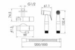 KNB Hand Spray With Angle Valve Square - Chrome Plated - Image 2