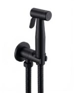 KNB Hand Spray With Angle Valve Round - Matt Black - Image 1