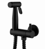 KNB Hand Spray With Angle Valve Round - Matt Black - Image 1