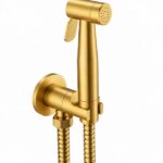 KNB Hand Spray With Angle Valve Round - Brushed Gold
