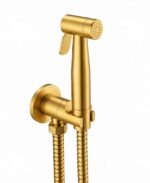 KNB Hand Spray With Angle Valve Round - Brushed Gold - Image 1