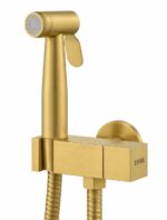 KNB Hand Spray With Angle Valve Square - Brushed Gold - Image 1