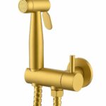 KNB Hand Spray With Angle Valve Round - Brushed Gold
