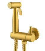KNB Hand Spray With Angle Valve Round - Brushed Gold - Image 1