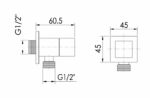 KNB Square Angle Valve - Chrome Plated - Image 2