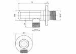 KNB Hexagonal Angle Valve - Chrome Plated - Image 2