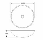 KNB Round Washbasin - White - Image 2