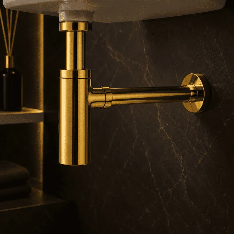 Luxurious golden sink detail shot